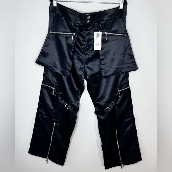 NWT Youths In Balaclava Black Nylon Cargo Cropped Pants in Mens Sz XL - Picture 4 of 13